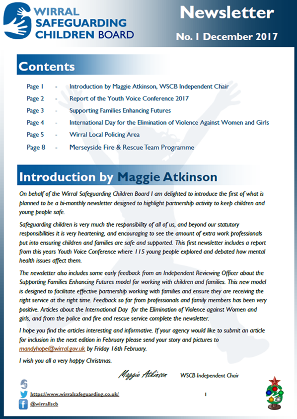 WSCP Newsletter - Wirral Safeguarding Children Partnership